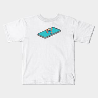 drowning in gadgets Kids T-Shirt